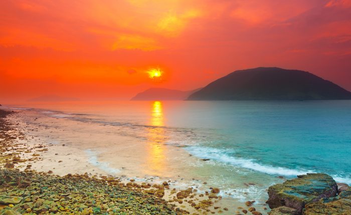 con dao beach sunset vietnam
