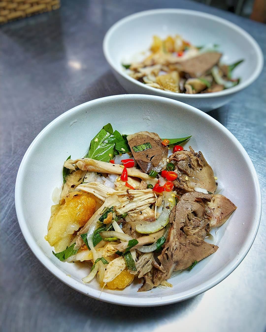 Steamed Pancake with Chicken Intestine in Dalat